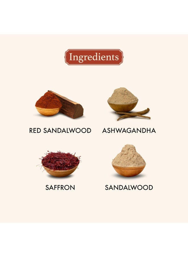 Old School Rituals Hand-Worked Red Sandalwood & Saffron Clarifying Mask | Face Mask for Glowing & Brightening Skin | Clay Mask for Open Pores & Acne-Prone Skin | 50g - Image 2